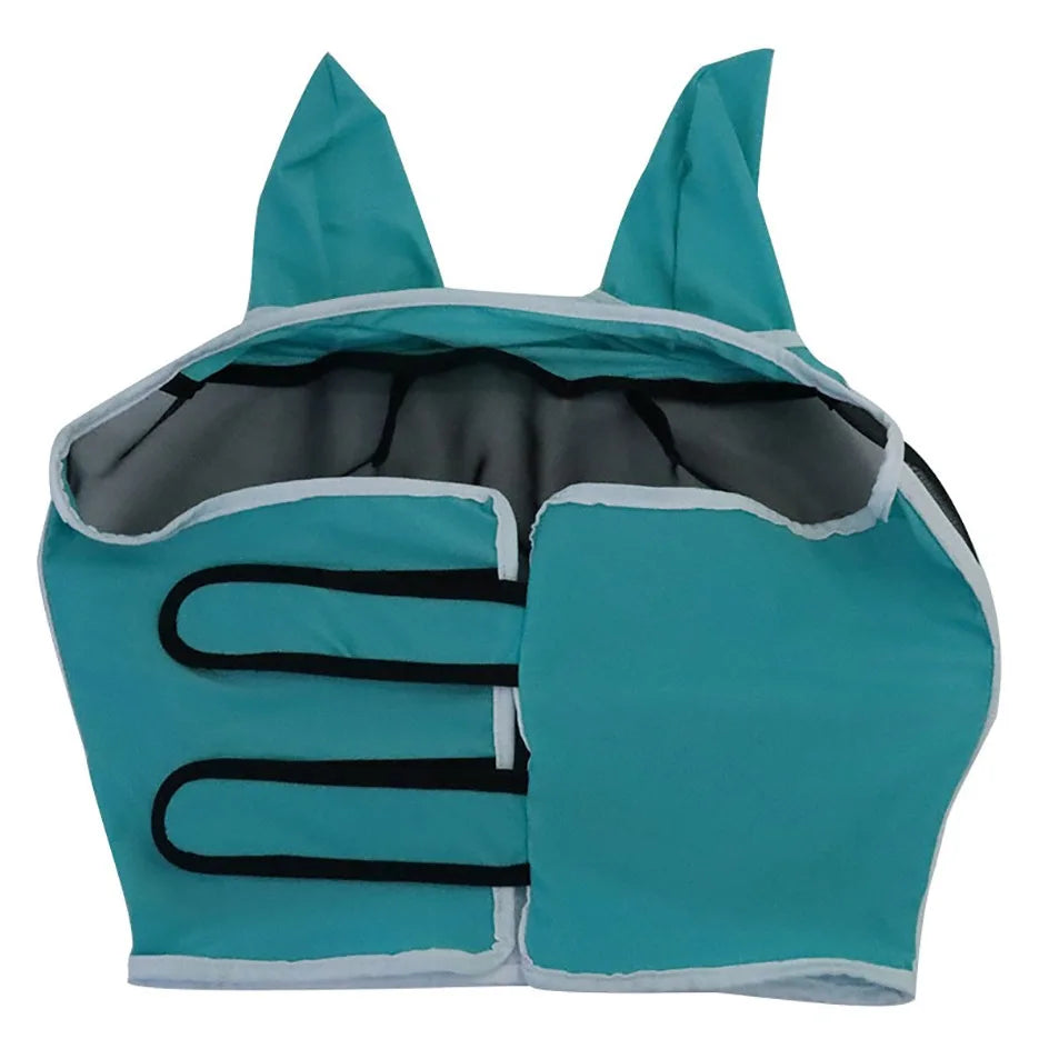 Capucha antimosquitos para caballos, máscara transpirable multitamaño para caballos, adecuada para caballos pequeños, medianos y grandes, pegada para prevenir la entrada de mosquitos.