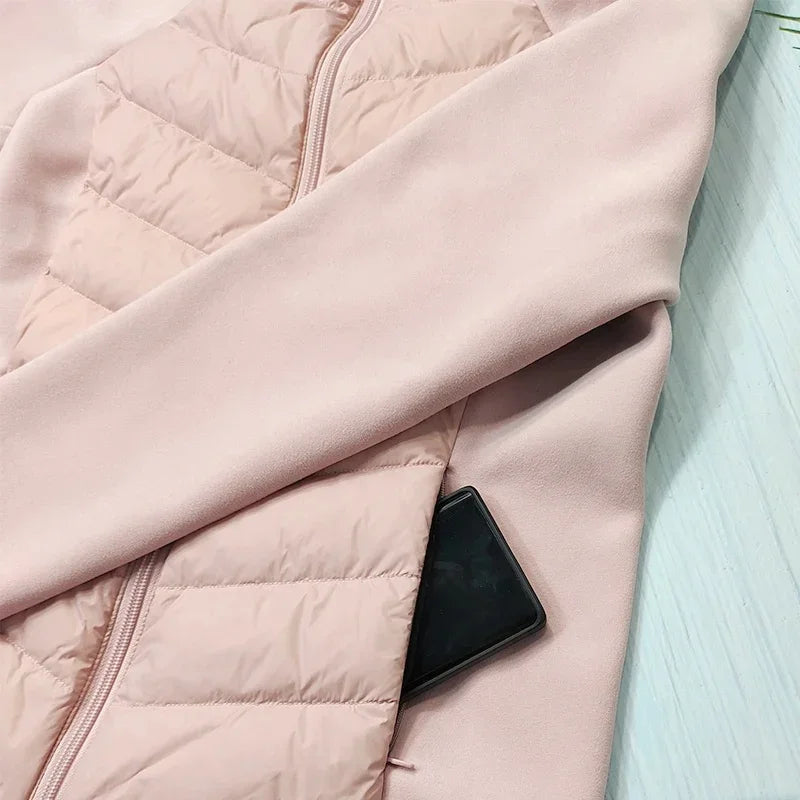 Chaquetas de plumas para mujer para montar a caballo, cortavientos, ligeras y cálidas, color blanco, con relleno de pato.