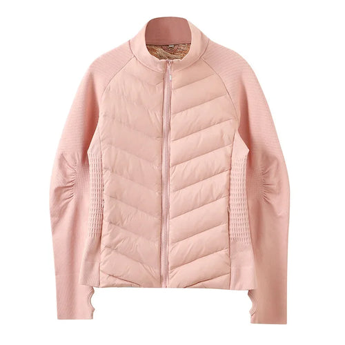 Chaquetas de plumas para mujer para montar a caballo, cortavientos, ligeras y cálidas, color blanco, con relleno de pato.